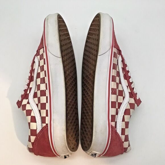 Vans Old Skool Red Checkerboard Skate Shoes M 8.5 - W 11 Lace Up Low Top Sneaker - Picture 7 of 12